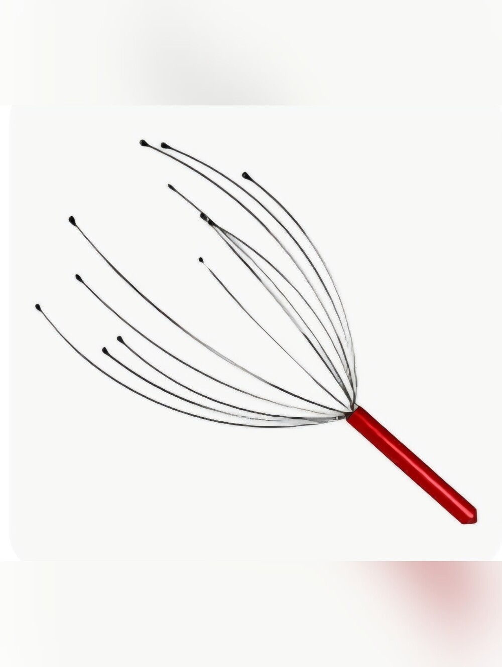 Head Scratcher Octopus Scalp Massager Red Metal Handle Beaded Wire Fingers